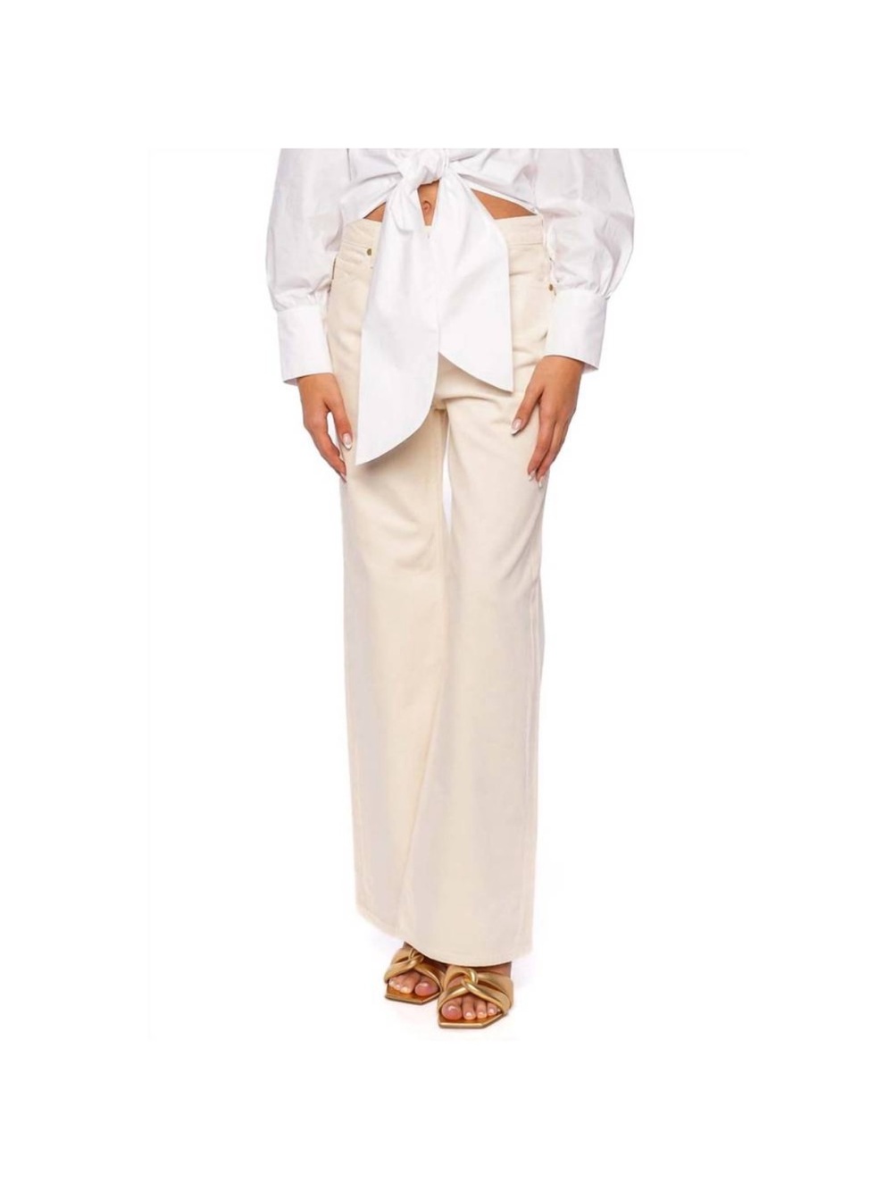 Ulla Johnson Willow Wide Leg Jean In Pearled Cowire Size 29